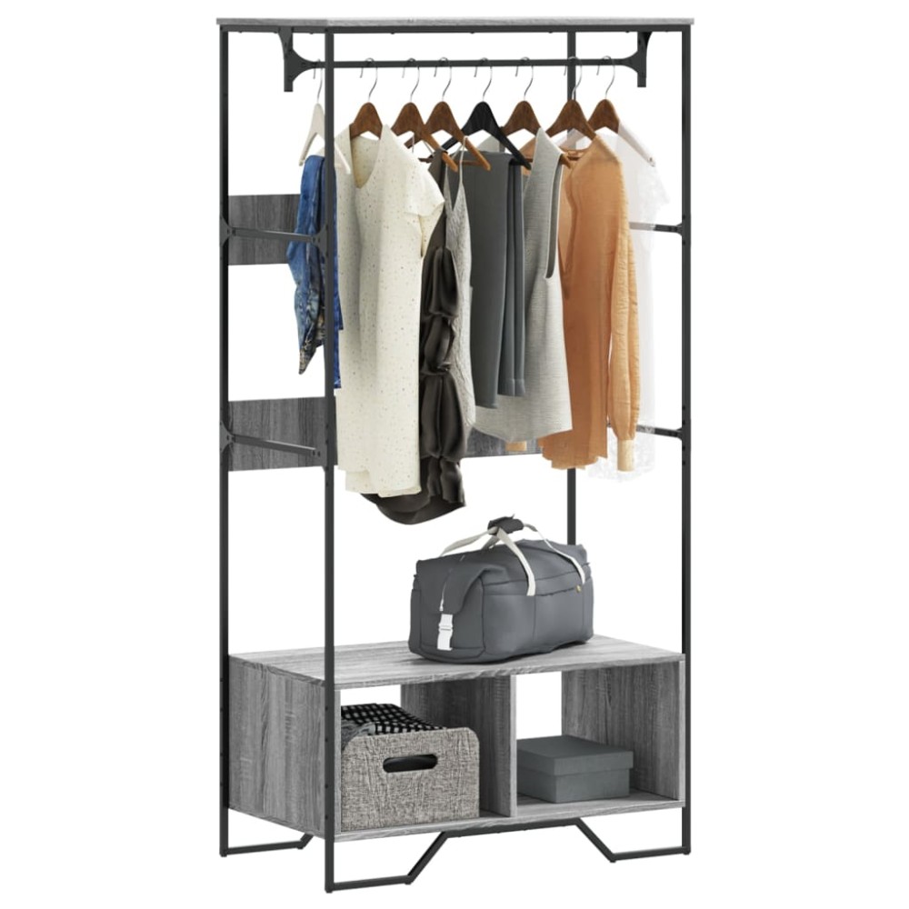 vidaXL Ντουλάπα Γκρι Sonoma 90x50x180 εκ. από Επεξεργασμένο Ξύλο