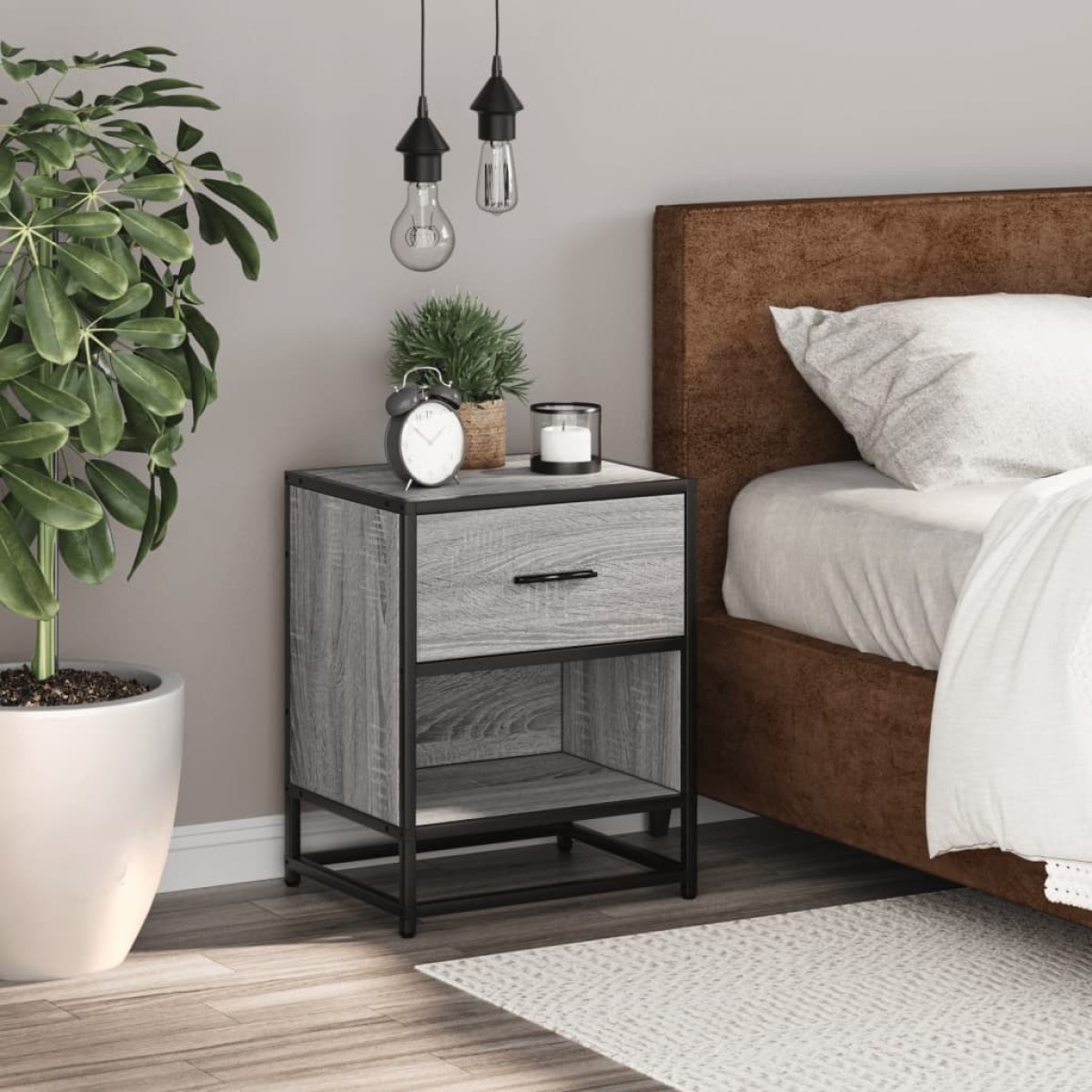 vidaXL Κομοδίνο Γκρι Sonoma 40x31x50 εκ. από Επεξεργασμένο Ξύλο