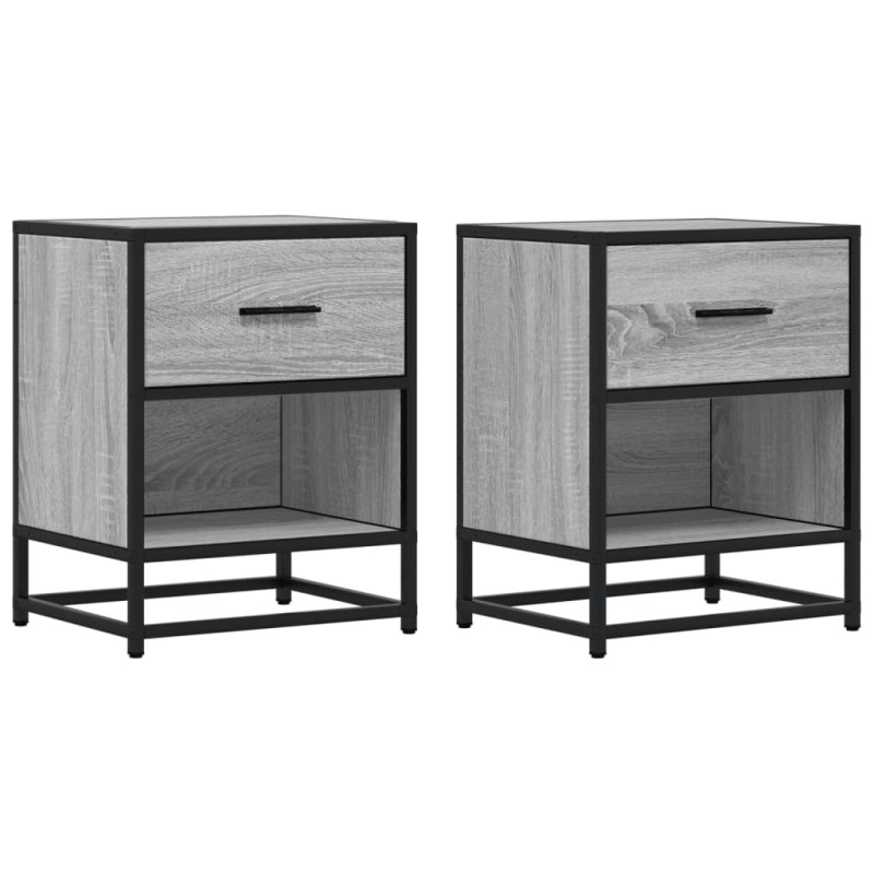 vidaXL Κομοδίνα 2 τεμ. Γκρι Sonoma 40x31x50 εκ. από Επεξεργασμένο Ξύλο