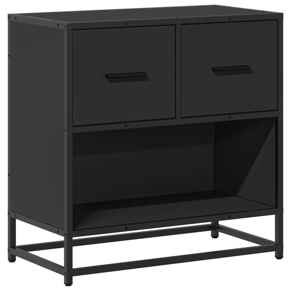vidaXL Κομοδίνο Μαύρο 60x31x60 cm Κατασκευασμένο ξύλο και μέταλλο