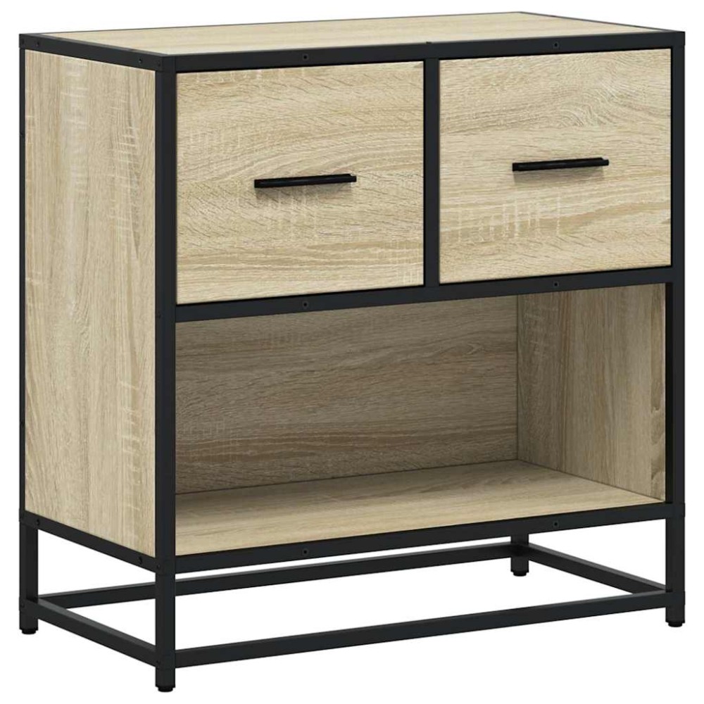 vidaXL Κομοδίνο Δρυς sonoma 60x31x60cm Κατασκευασμένο ξύλο και μέταλλο