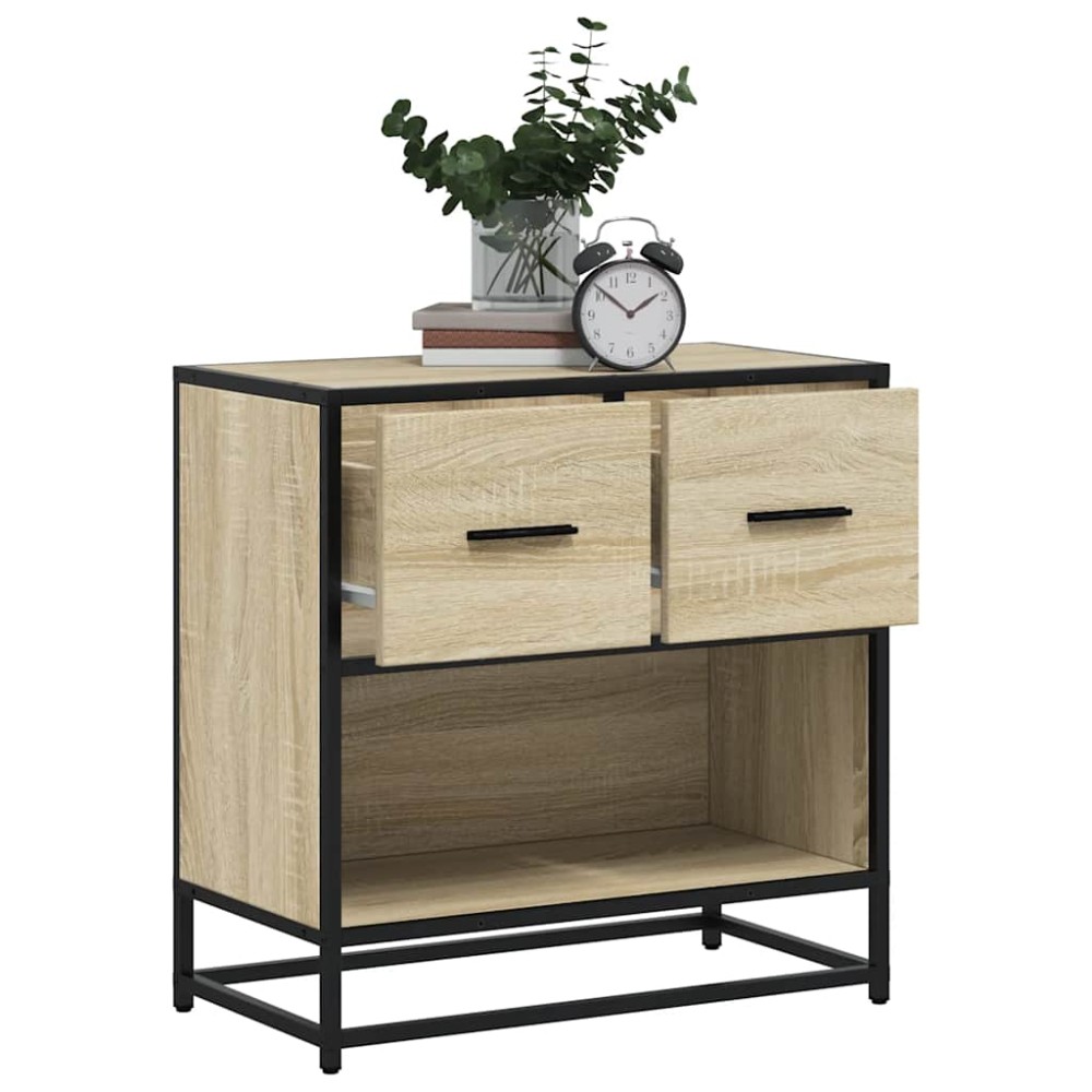 vidaXL Κομοδίνο Δρυς sonoma 60x31x60cm Κατασκευασμένο ξύλο και μέταλλο