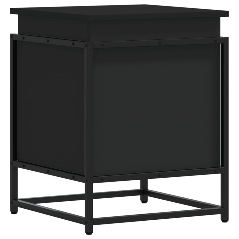 vidaXL Κουτί Αποθήκευσης με Καπάκι Μαύρο 40x40x51,5 εκ. Επεξ. Ξύλο