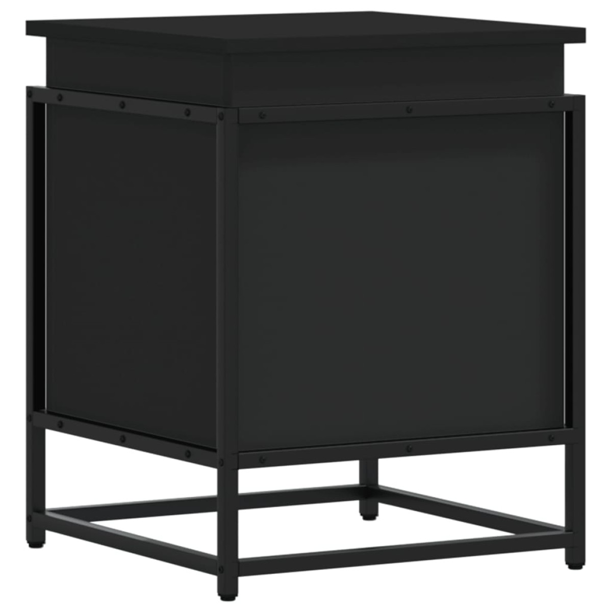 vidaXL Κουτί Αποθήκευσης με Καπάκι Μαύρο 40x40x51,5 εκ. Επεξ. Ξύλο