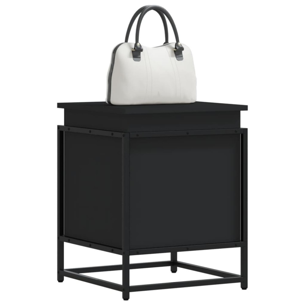 vidaXL Κουτί Αποθήκευσης με Καπάκι Μαύρο 40x40x51,5 εκ. Επεξ. Ξύλο