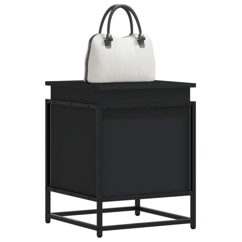 vidaXL Κουτί Αποθήκευσης με Καπάκι Μαύρο 40x40x51,5 εκ. Επεξ. Ξύλο