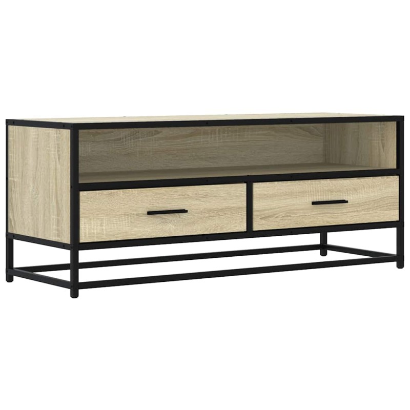 vidaXL Έπιπλο Τηλεόρασης Sonoma Δρυς 100x34,5x40 εκ Επεξ. Ξύλο/Μέταλλο