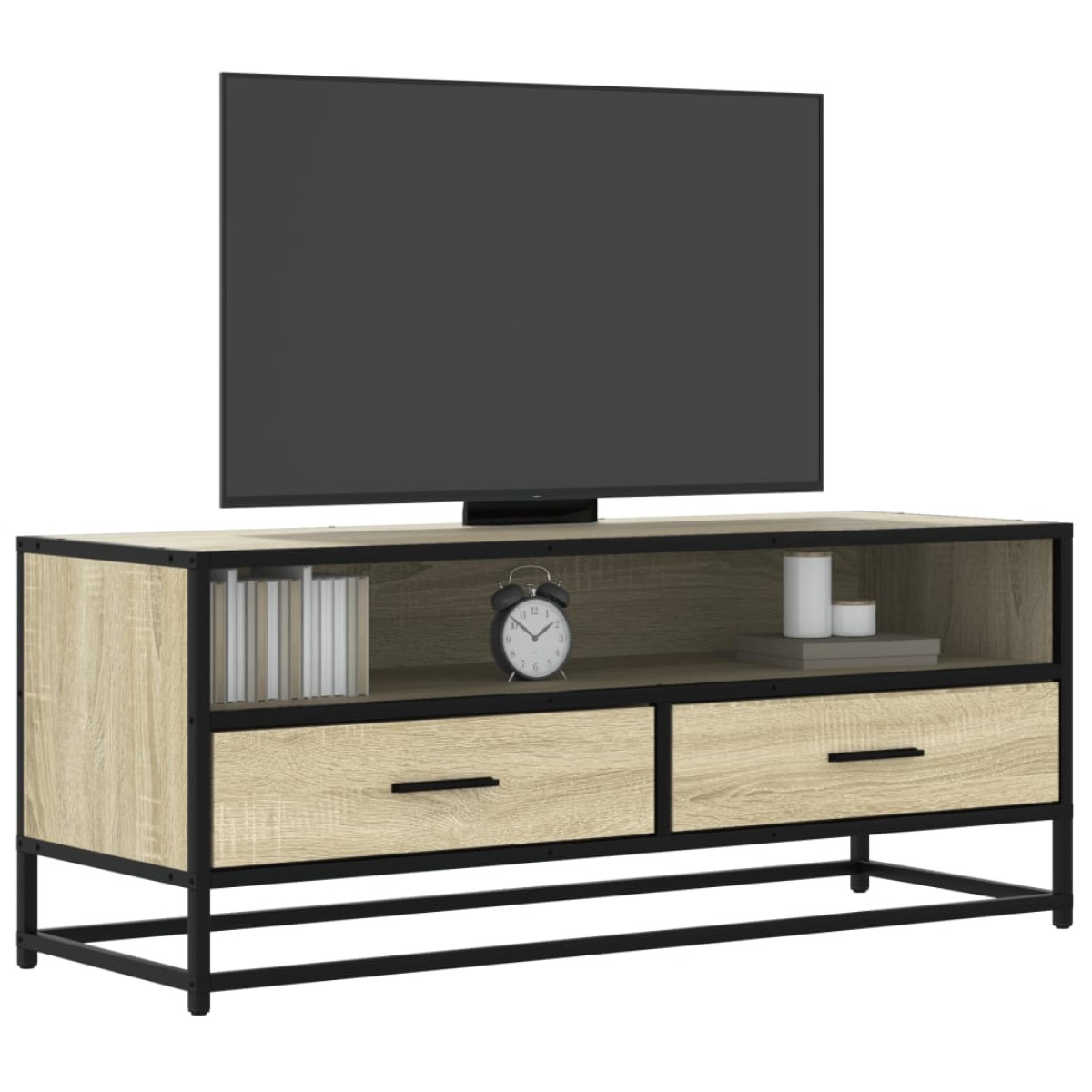 vidaXL Έπιπλο Τηλεόρασης Sonoma Δρυς 100x34,5x40 εκ Επεξ. Ξύλο/Μέταλλο