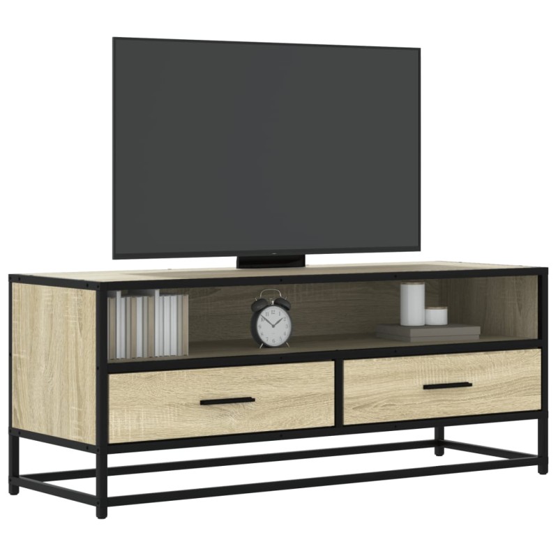 vidaXL Έπιπλο Τηλεόρασης Sonoma Δρυς 100x34,5x40 εκ Επεξ. Ξύλο/Μέταλλο