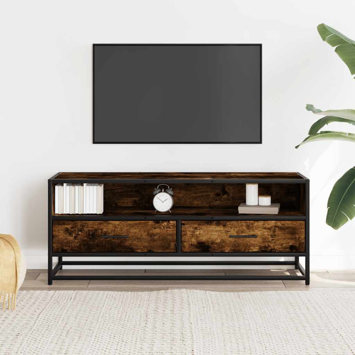ντουλάπι τηλεόρασης vidaXL Καπνιστή δρυς 100x34,5x40 cm