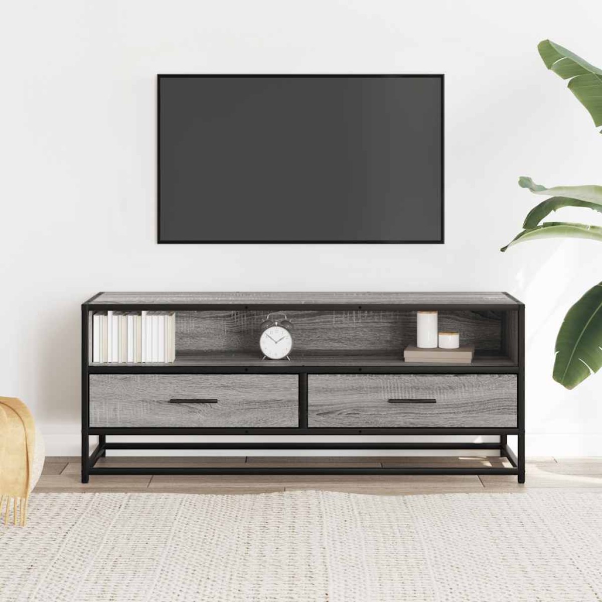 ντουλάπι τηλεόρασης vidaXL Γκρι Sonoma 100x34,5x40 cm
