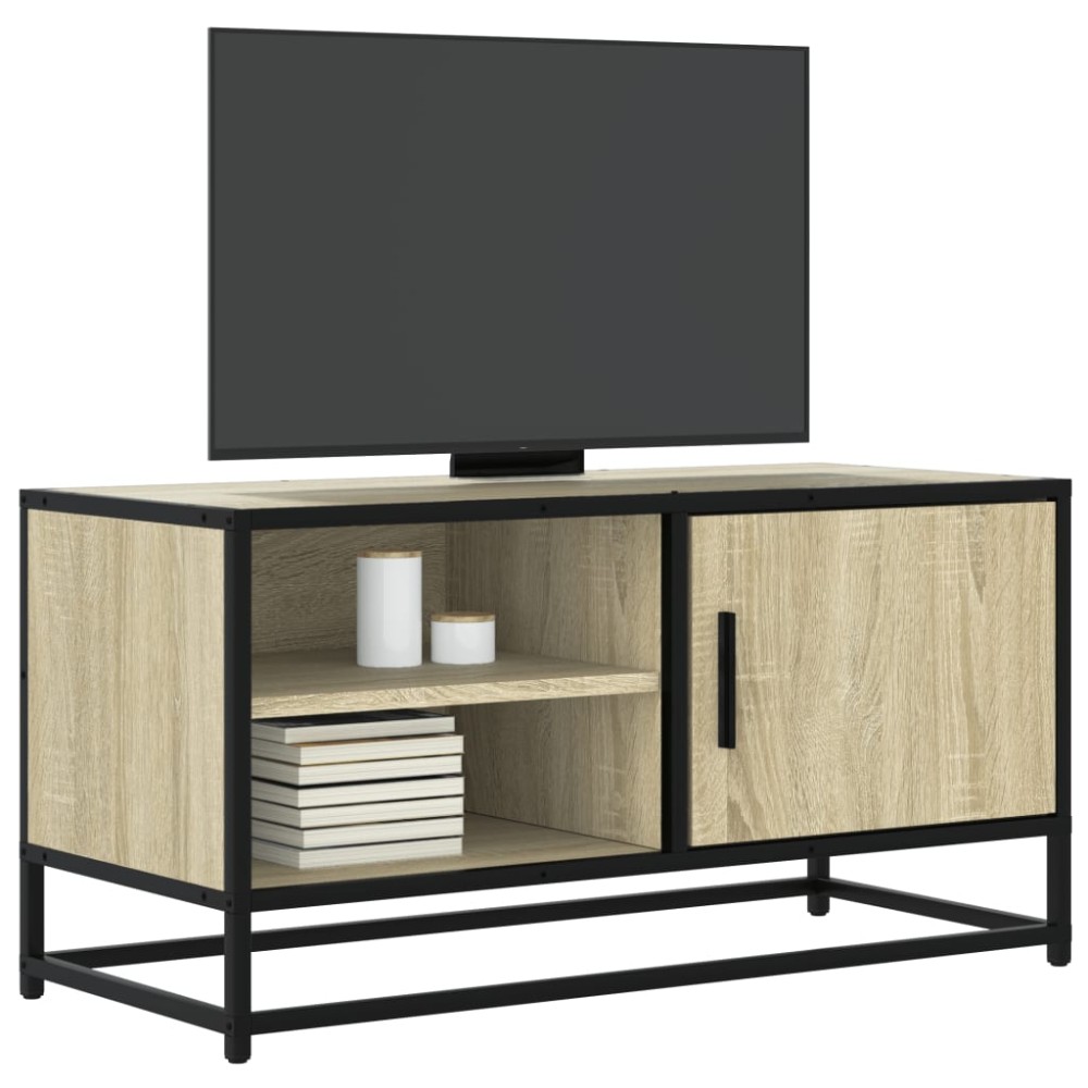 vidaXL Έπιπλο Τηλεόρασης Sonoma Δρυς 80x34,5x40εκ Επεξ. Ξύλο/Μέταλλο