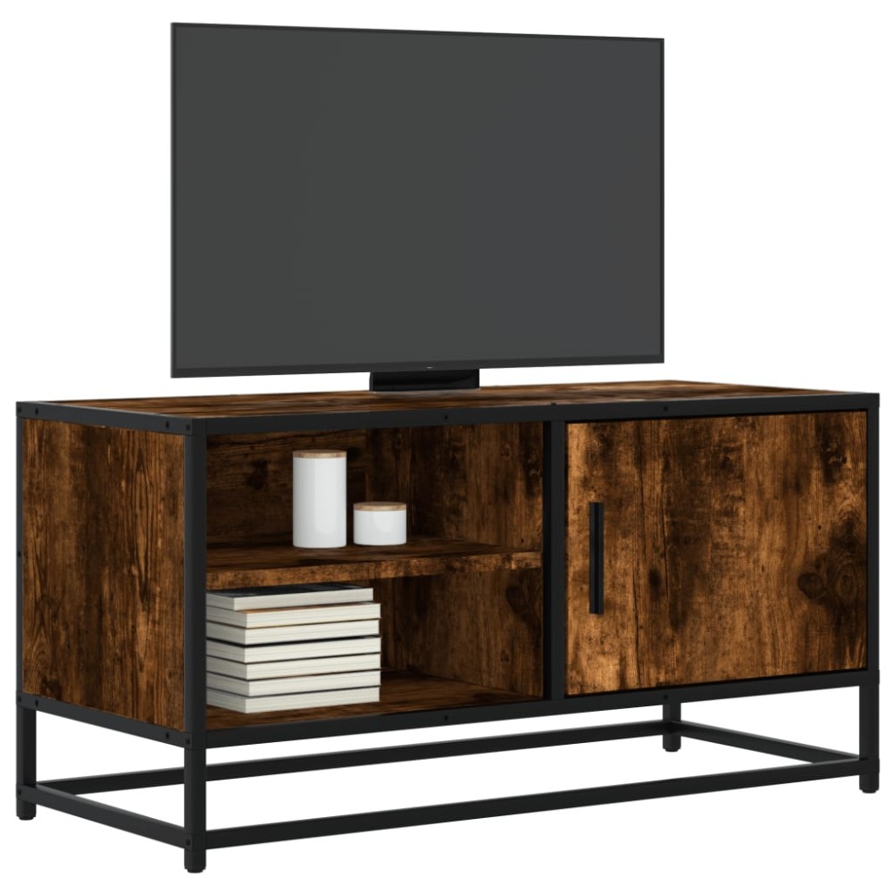 vidaXL Έπιπλο Τηλεόρασης Καπνιστή Δρυς 80x34,5x40εκ Επεξ. Ξύλο/Μέταλλο