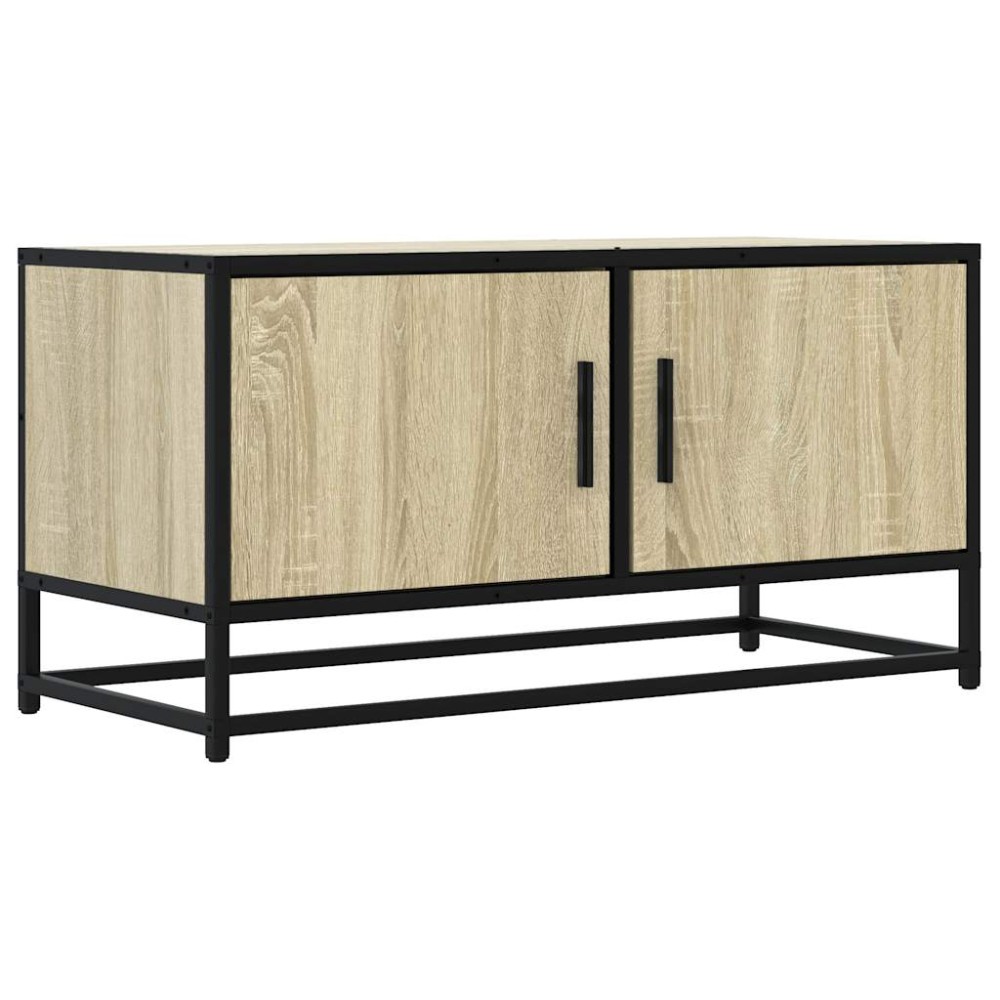 vidaXL Έπιπλο Τηλεόρασης Sonoma Δρυς 80x34,5x40εκ Επεξ. Ξύλο/Μέταλλο