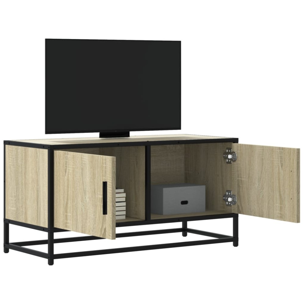 vidaXL Έπιπλο Τηλεόρασης Sonoma Δρυς 80x34,5x40εκ Επεξ. Ξύλο/Μέταλλο