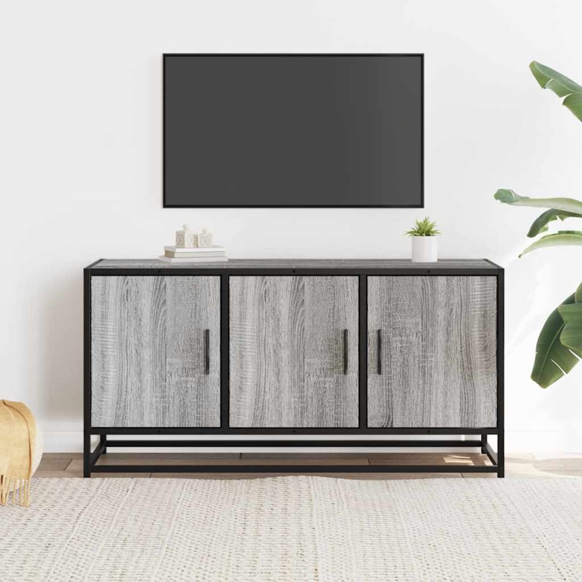 ντουλάπι τηλεόρασης vidaXL Γκρι Sonoma 100x35x50 cm