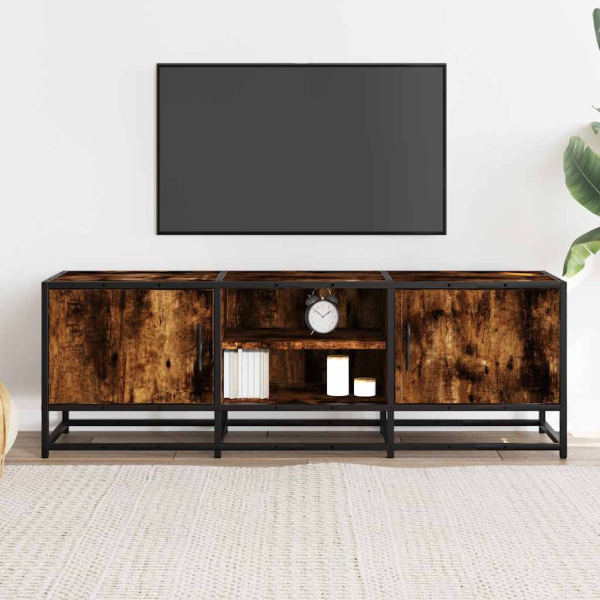 ντουλάπι τηλεόρασης vidaXL Καπνιστή δρυς 120x35x41 cm