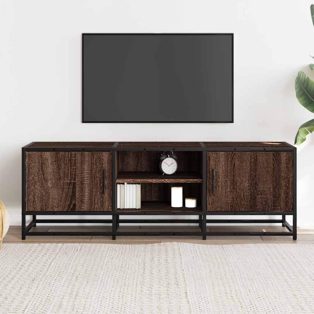 vidaXL Έπιπλο Τηλεόρασης Καφέ Δρυς 120x35x41 εκ Επεξ. Ξύλο/Μέταλλο