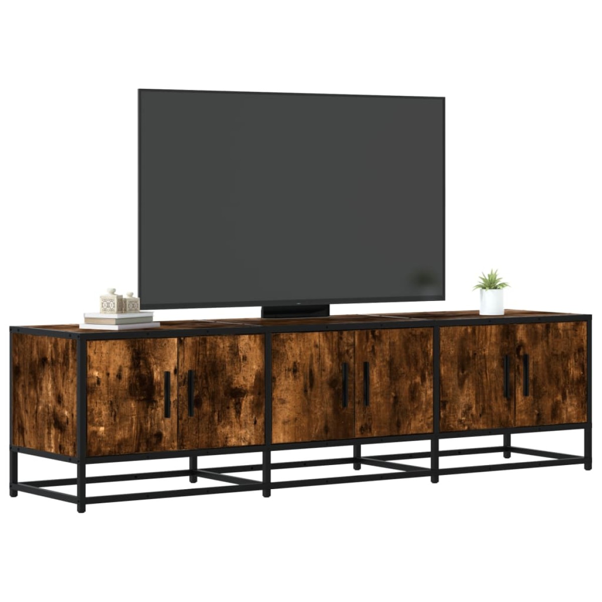 vidaXL Έπιπλο Τηλεόρασης Καπνιστή Δρυς 150x35x41 εκ Επεξ. Ξύλο/Μέταλλο