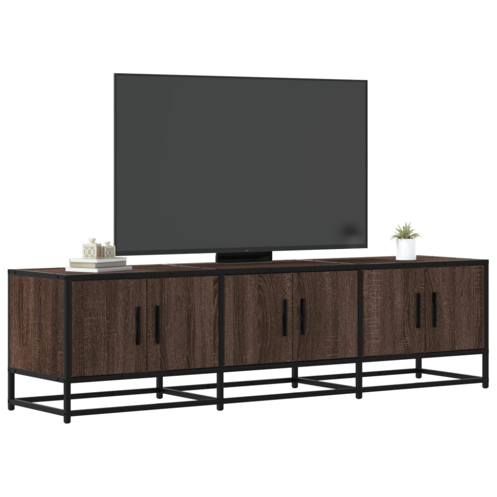 vidaXL Έπιπλο Τηλεόρασης Καφέ Δρυς 150x35x41 εκ Επεξ. Ξύλο/Μέταλλο