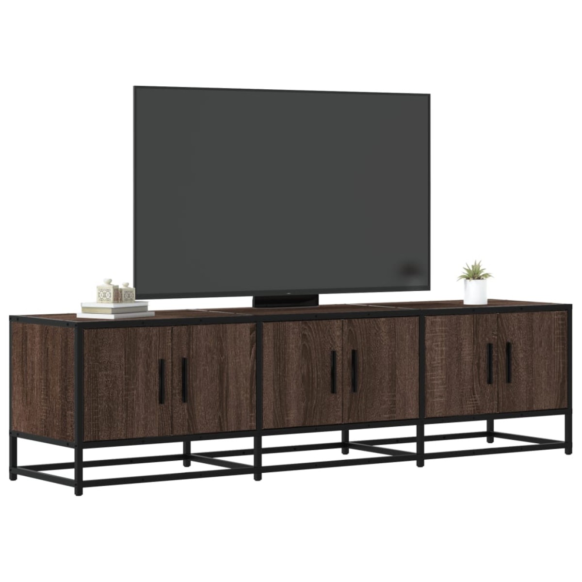 vidaXL Έπιπλο Τηλεόρασης Καφέ Δρυς 150x35x41 εκ Επεξ. Ξύλο/Μέταλλο