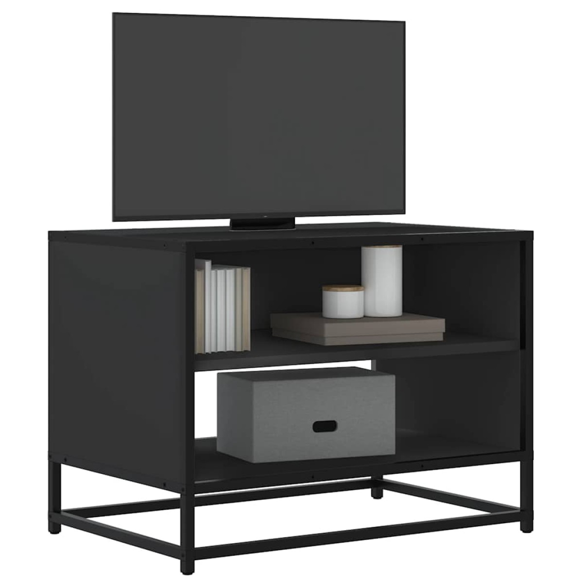 vidaXL Έπιπλο Τηλεόρασης Μαύρο 61x40x46 εκ. από Επεξεργ. Ξύλο/Μέταλλο