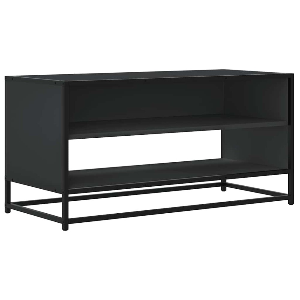 vidaXL Έπιπλο Τηλεόρασης Μαύρο 91x40x46 εκ. από Επεξεργ. Ξύλο/Μέταλλο