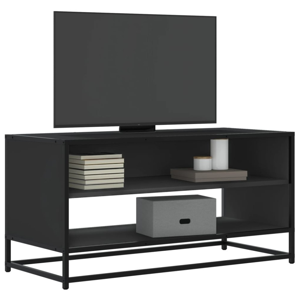 vidaXL Έπιπλο Τηλεόρασης Μαύρο 91x40x46 εκ. από Επεξεργ. Ξύλο/Μέταλλο