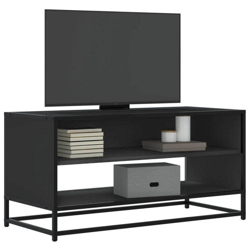 vidaXL Έπιπλο Τηλεόρασης Μαύρο 91x40x46 εκ. από Επεξεργ. Ξύλο/Μέταλλο