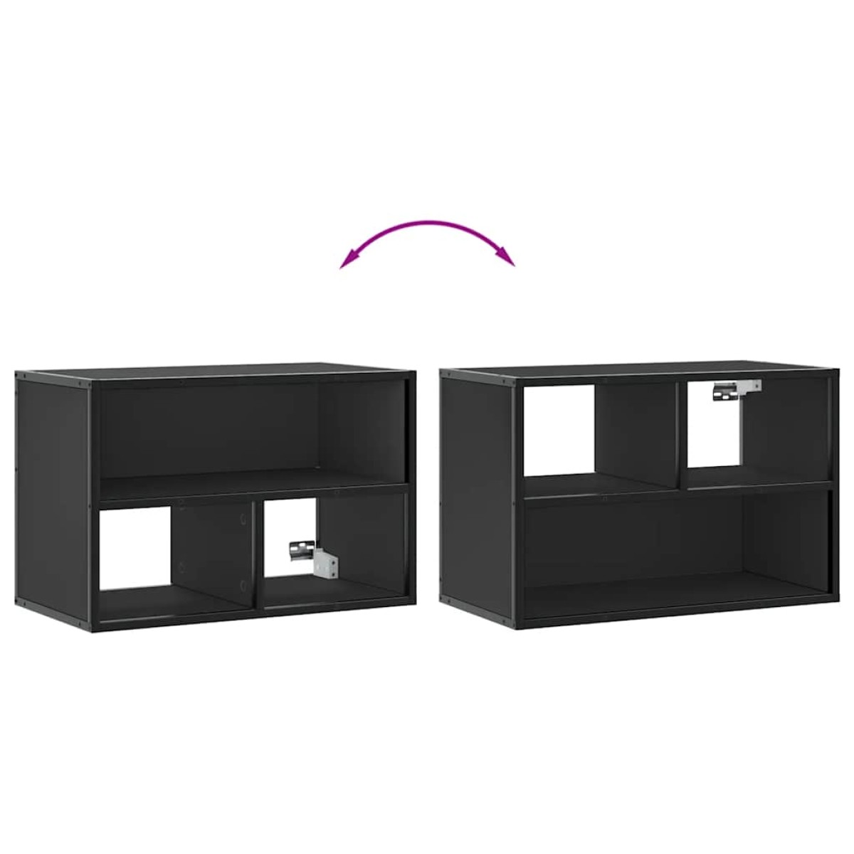 vidaXL Έπιπλο Τηλεόρασης Μαύρο 60x31x39,5 εκ. Επεξεργ. Ξύλο / Μέταλλο