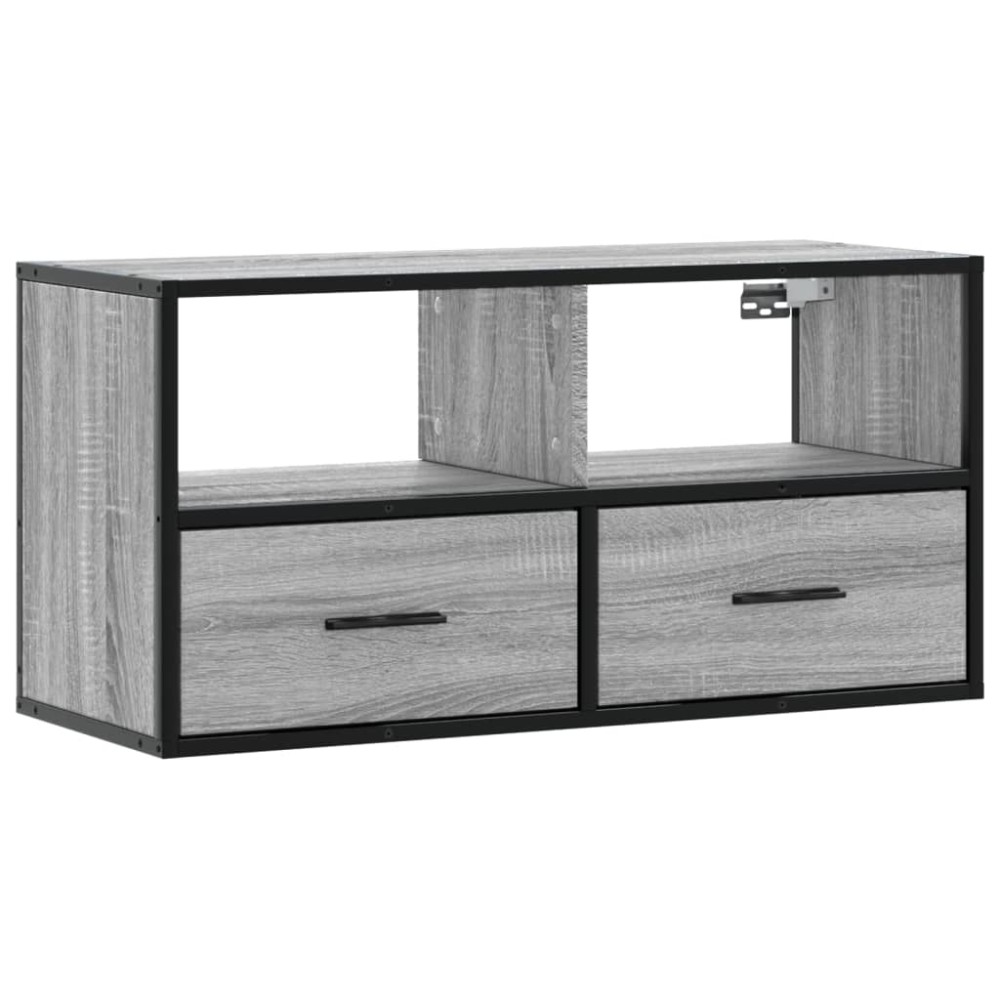 vidaXL Έπιπλο Τηλεόρασης Γκρι Sonoma 80x31x39,5 εκ. Επεξ.Ξύλο/Μέταλλο
