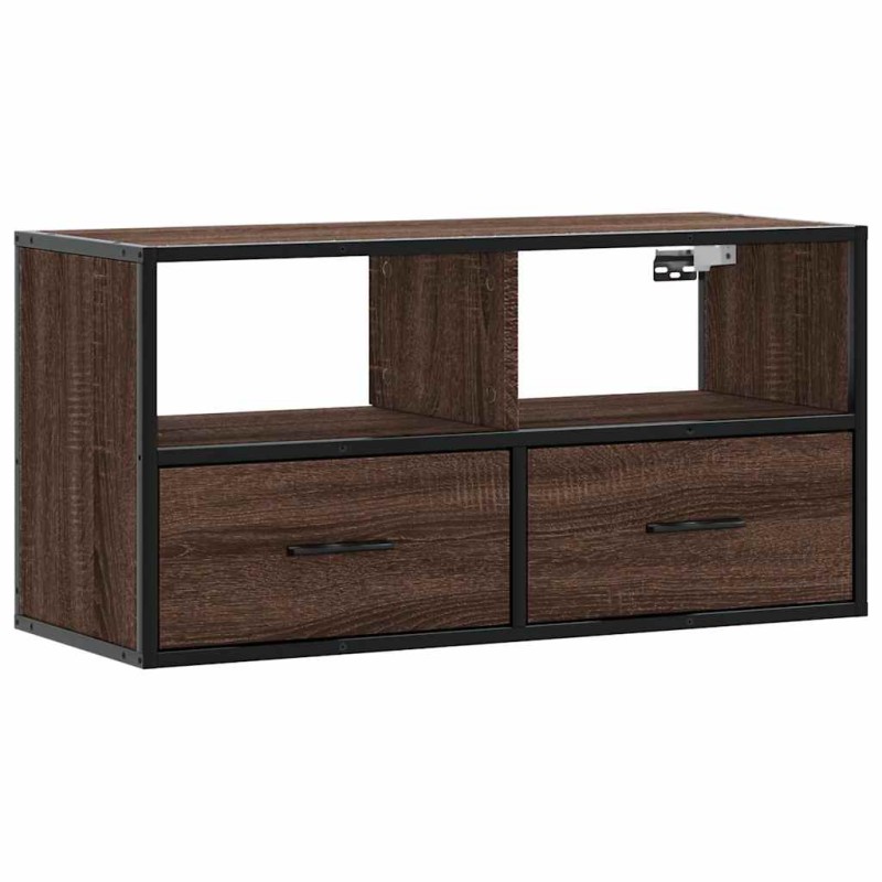 vidaXL Έπιπλο Τηλεόρασης Καφέ Δρυς 80x31x39,5 εκ Επεξ.Ξύλο/Μέταλλο