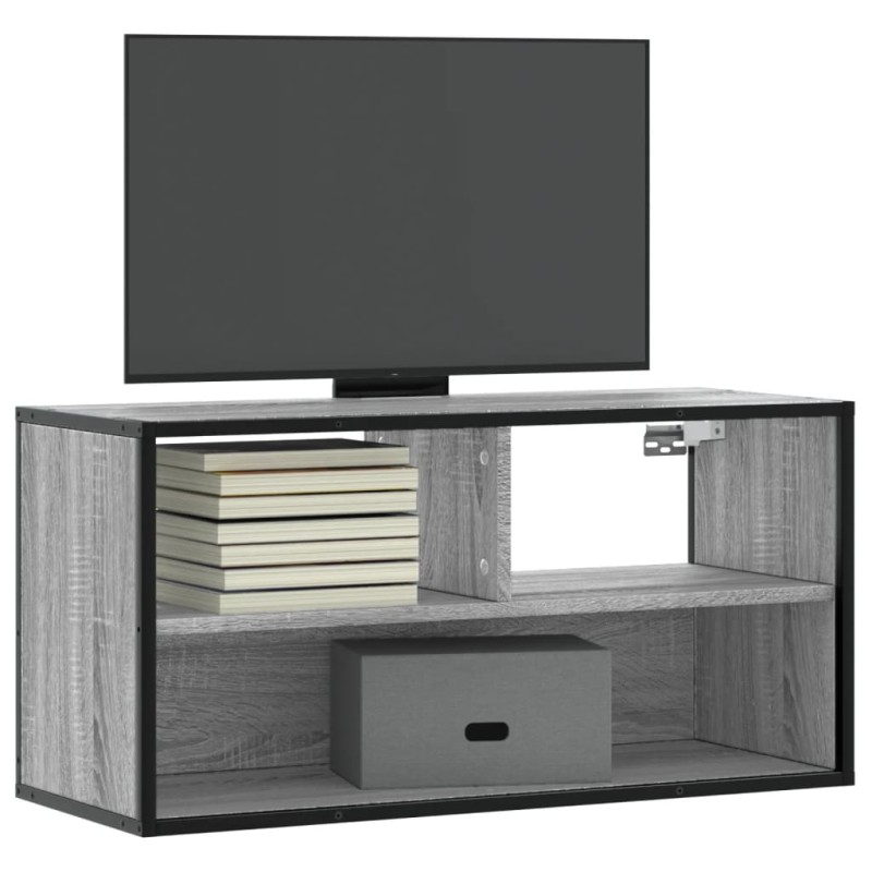 vidaXL Έπιπλο Τηλεόρασης Γκρι Sonoma 80x31x39,5 εκ. Επεξ.Ξύλο/Μέταλλο