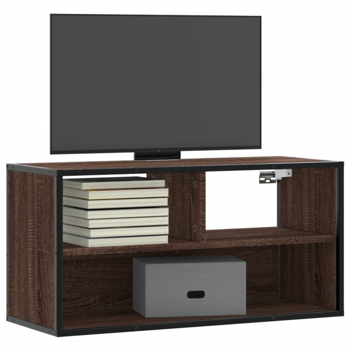 vidaXL Έπιπλο Τηλεόρασης Καφέ Δρυς 80x31x39,5 εκ Επεξ.Ξύλο/Μέταλλο