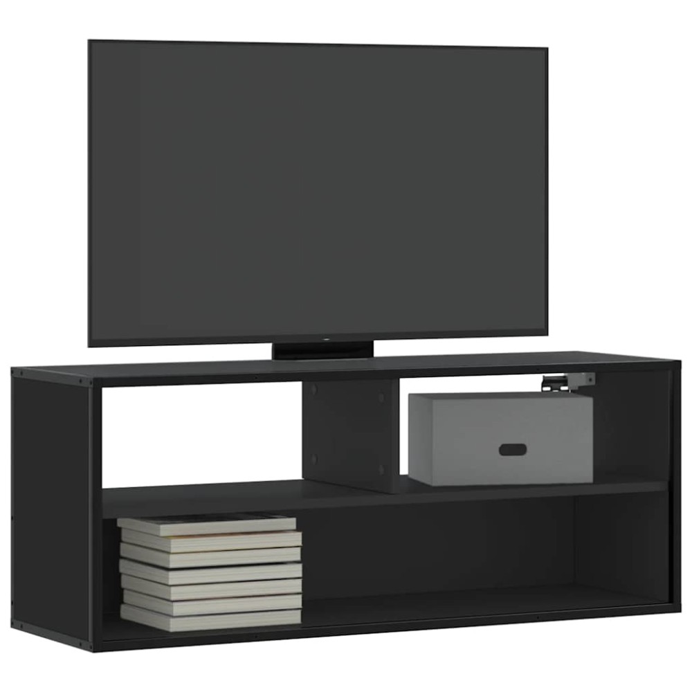 vidaXL Έπιπλο Τηλεόρασης Μαύρο 100x31x39,5 εκ. Επεξεργ. Ξύλο / Μέταλλο
