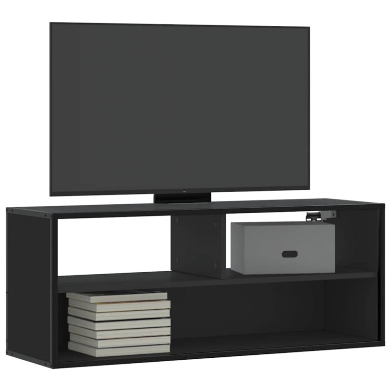 vidaXL Έπιπλο Τηλεόρασης Μαύρο 100x31x39,5 εκ. Επεξεργ. Ξύλο / Μέταλλο