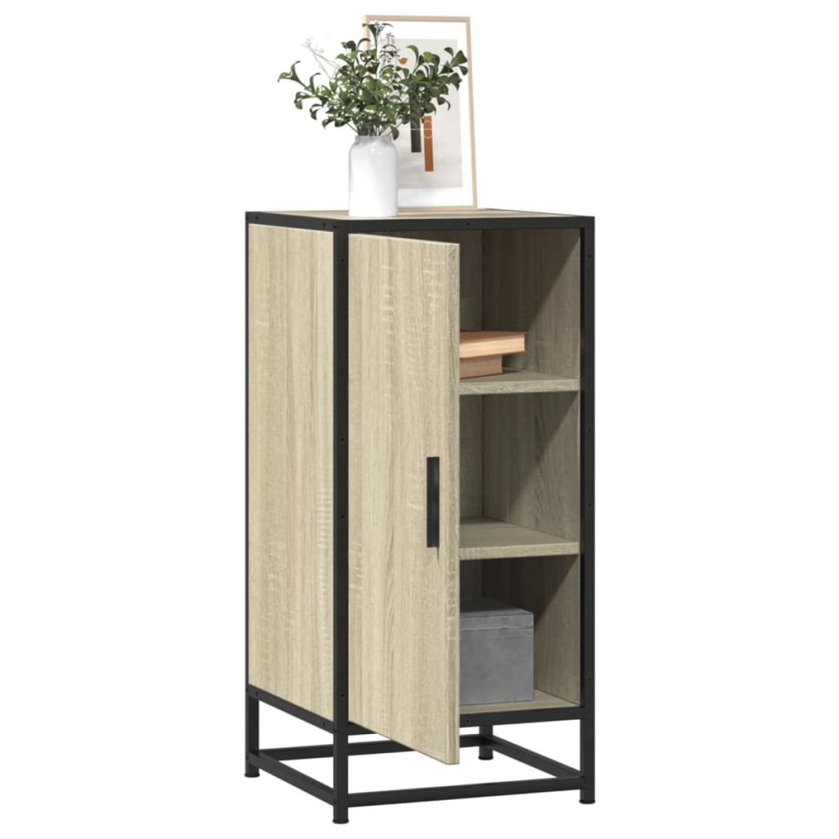 vidaXL Συρταριέρα Sonoma Δρυς 35,5x35x76 εκ. Επεξ. Ξύλο + Μέταλλο