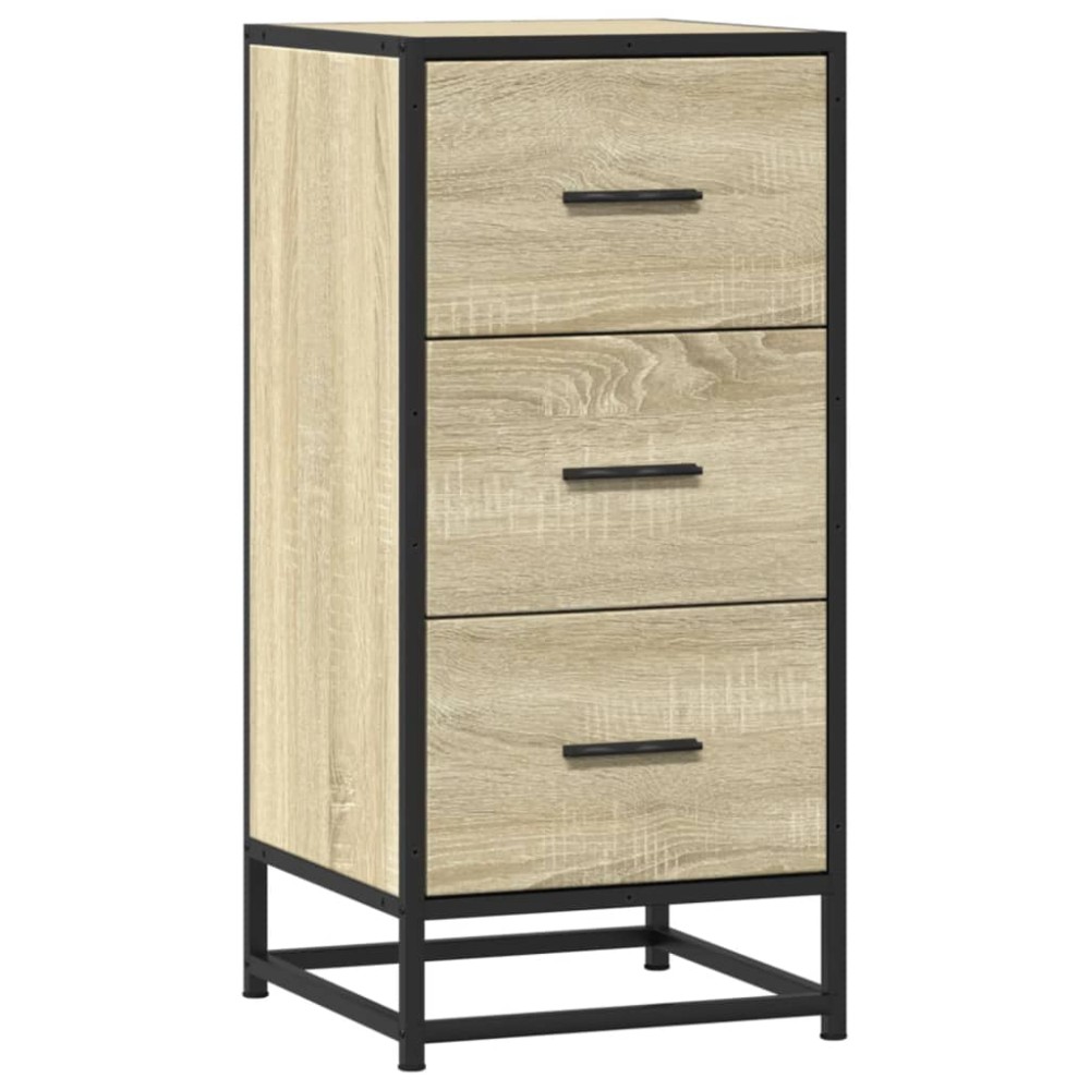 vidaXL Συρταριέρα Sonoma Δρυς 35,5x35x76 εκ. Επεξ. Ξύλο + Μέταλλο