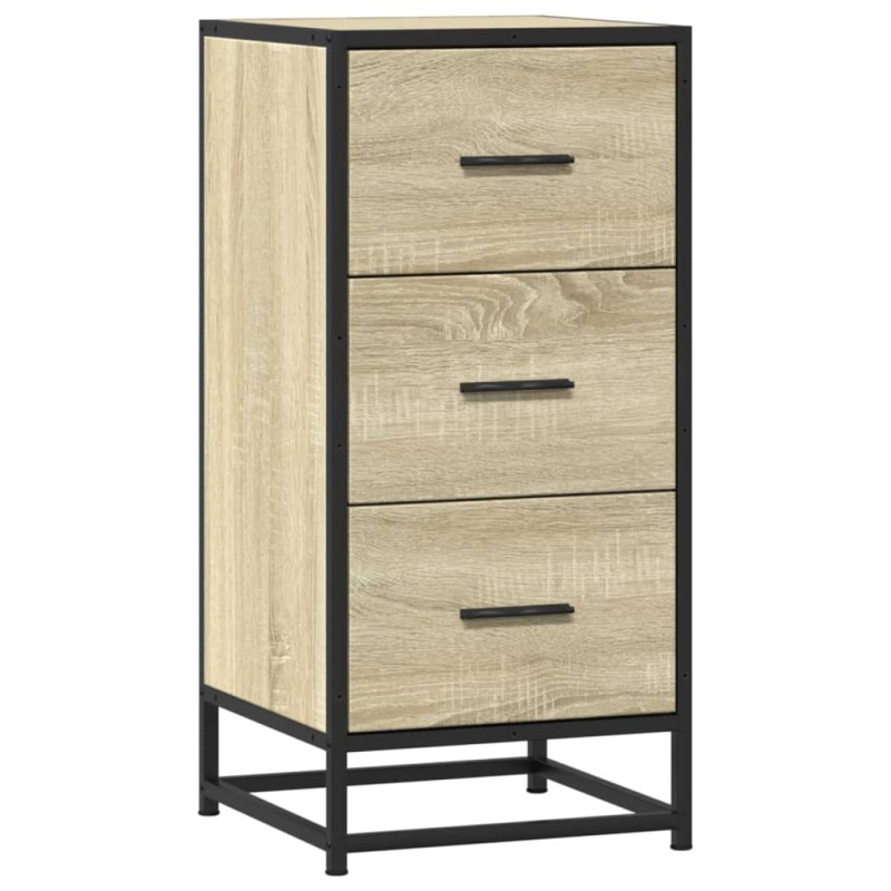 vidaXL Συρταριέρα Sonoma Δρυς 35,5x35x76 εκ. Επεξ. Ξύλο + Μέταλλο