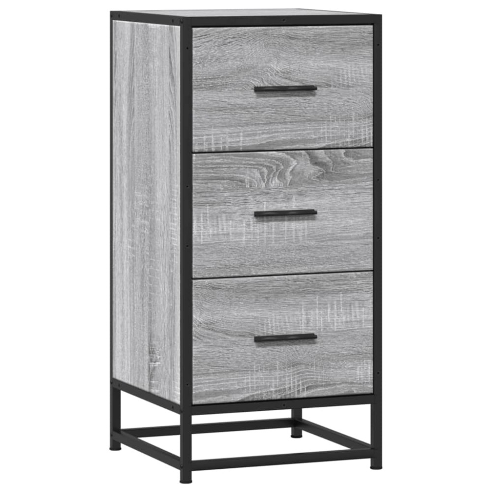 vidaXL Ραφιέρα Γκρι Sonoma 35,5x35x76 εκ. Επεξ. Ξύλο + Μέταλλο