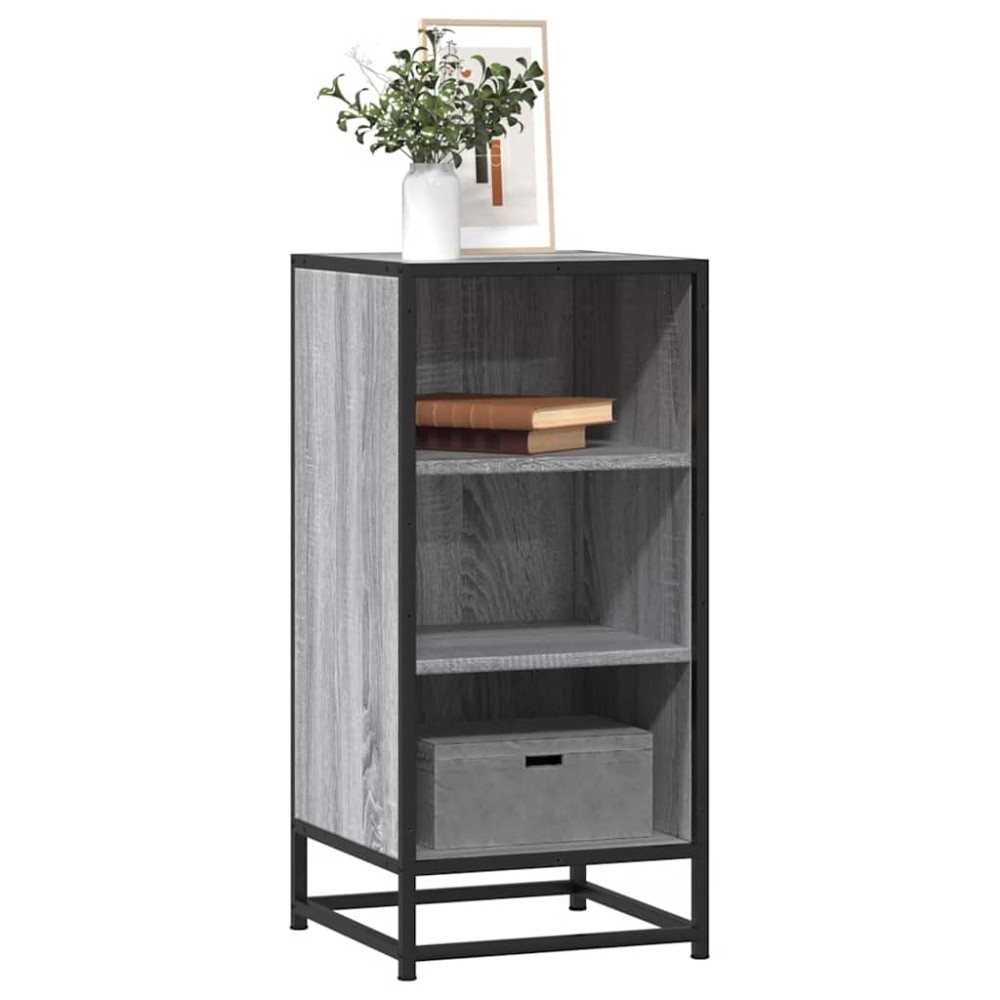 vidaXL Ραφιέρα Γκρι Sonoma 35,5x35x76 εκ. Επεξ. Ξύλο + Μέταλλο