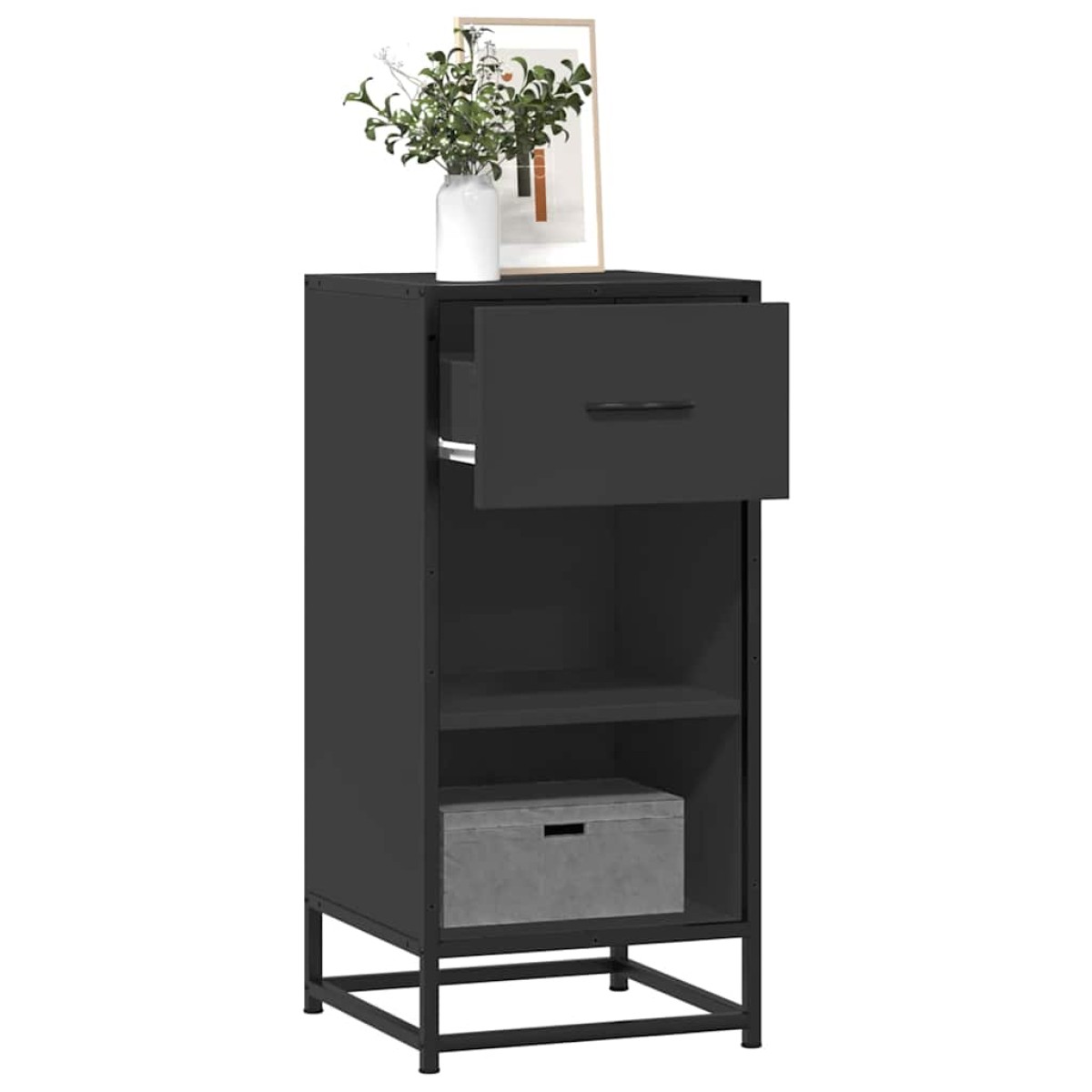 vidaXL Ραφιέρα Καφέ Δρυς 35,5x35x76 εκ. Επεξ. Ξύλο + Μέταλλο