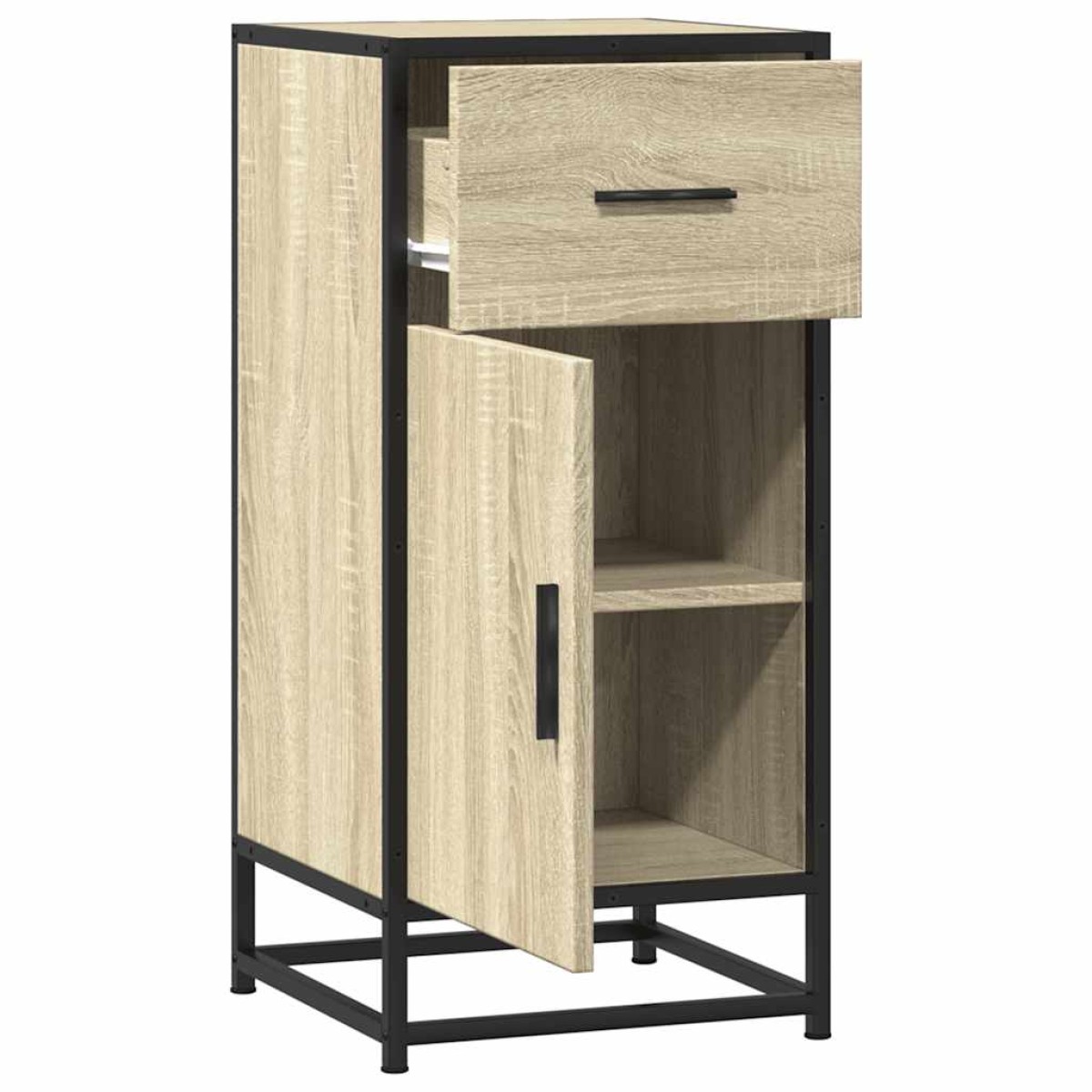 vidaXL Συρταριέρα Sonoma Δρυς 35,5x35x76 εκ. Επεξ. Ξύλο + Μέταλλο
