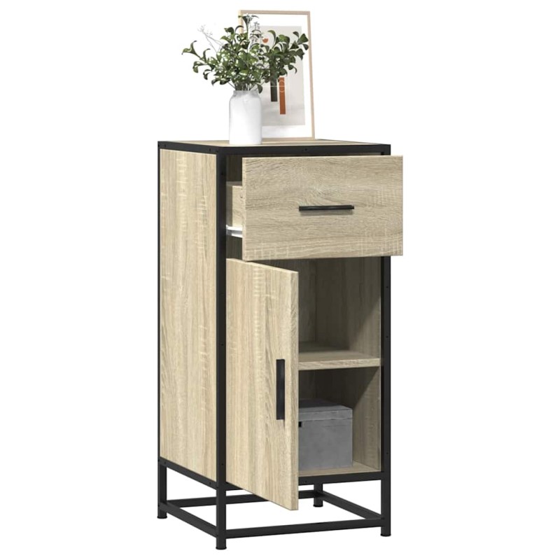 vidaXL Συρταριέρα Sonoma Δρυς 35,5x35x76 εκ. Επεξ. Ξύλο + Μέταλλο