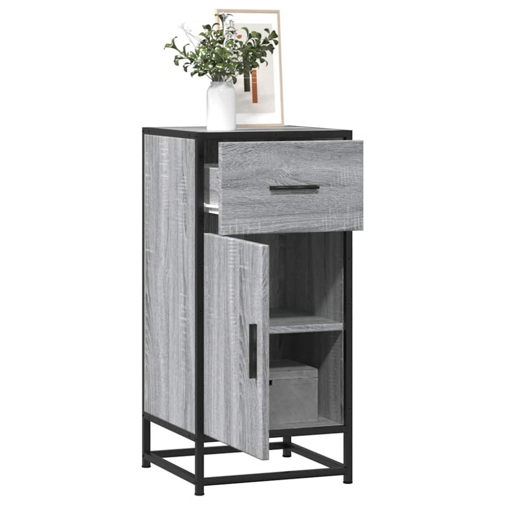 vidaXL Ραφιέρα Γκρι Sonoma 35,5x35x76 εκ. Επεξ. Ξύλο + Μέταλλο