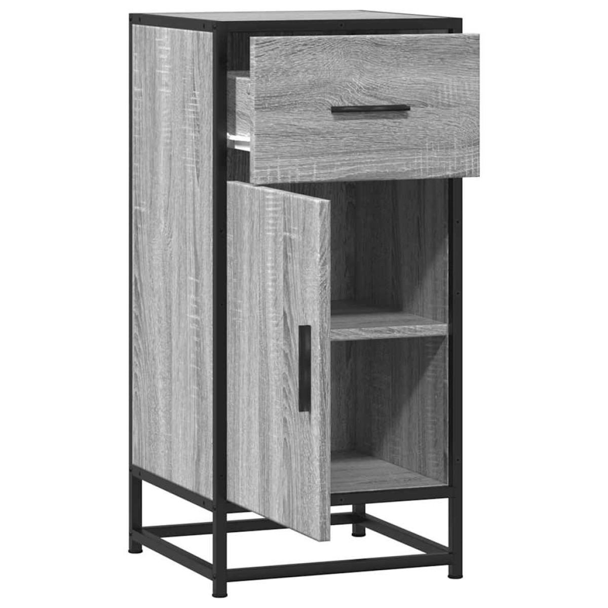 vidaXL Ραφιέρα Γκρι Sonoma 35,5x35x76 εκ. Επεξ. Ξύλο + Μέταλλο