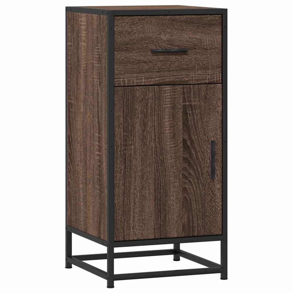 vidaXL Ραφιέρα Καφέ Δρυς 35,5x35x76 εκ. Επεξ. Ξύλο + Μέταλλο
