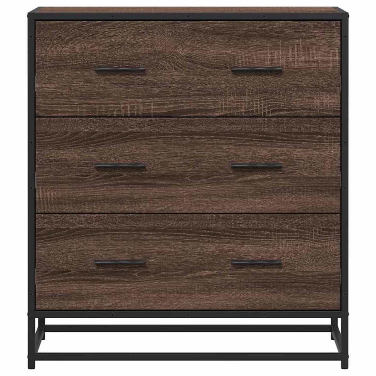 vidaXL Sideboard καφέ δρυς 68x35x76 cm Κατασκευασμένο ξύλο και μέταλλο