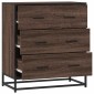 vidaXL Sideboard καφέ δρυς 68x35x76 cm Κατασκευασμένο ξύλο και μέταλλο