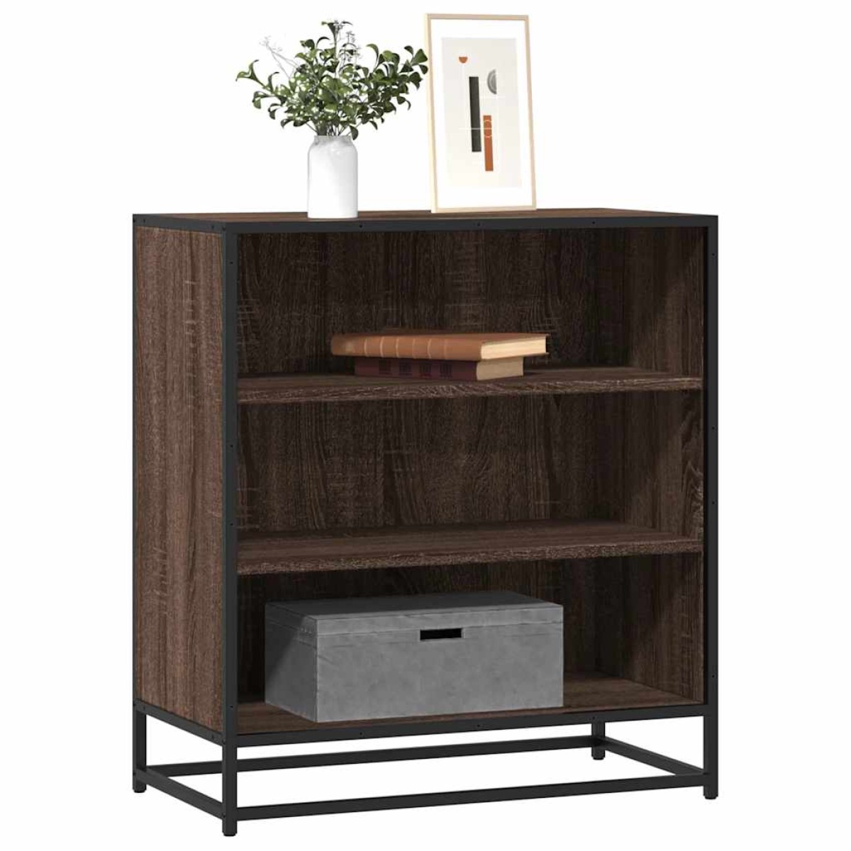 vidaXL Sideboard καφέ δρυς 68x35x76 cm Κατασκευασμένο ξύλο και μέταλλο